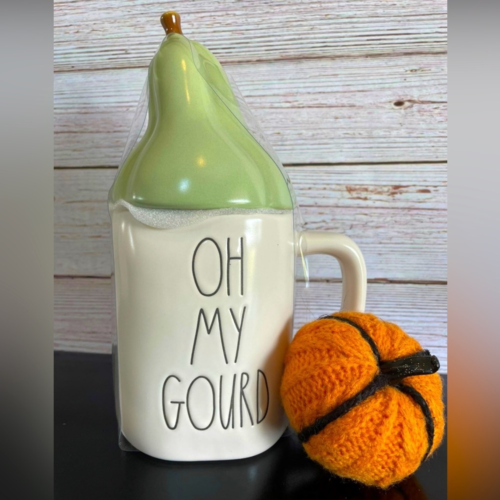 Rae Dunn Oh My Gourd Coffee Mug Green